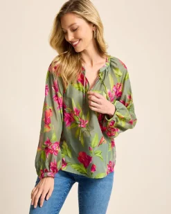 Agua Amara Lavish Blooms Peasant Top
