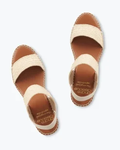 André Assous Aviana Natural Stretch-Raffia Wedges