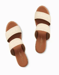 André Assous Nori Natural Stretch-Raffia Wedges