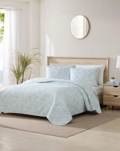 Art of Palms Reversible 3-Piece Full/Queen Quilt Set