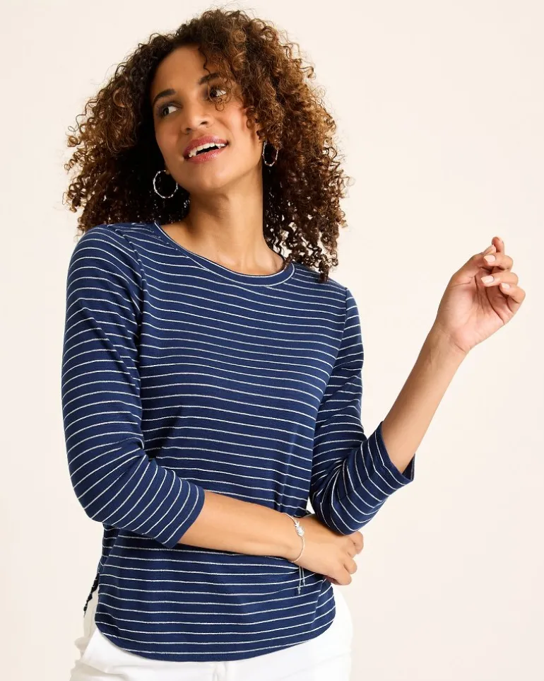 Ashby Isles Metallic Stripe 3/4-Sleeve T-Shirt