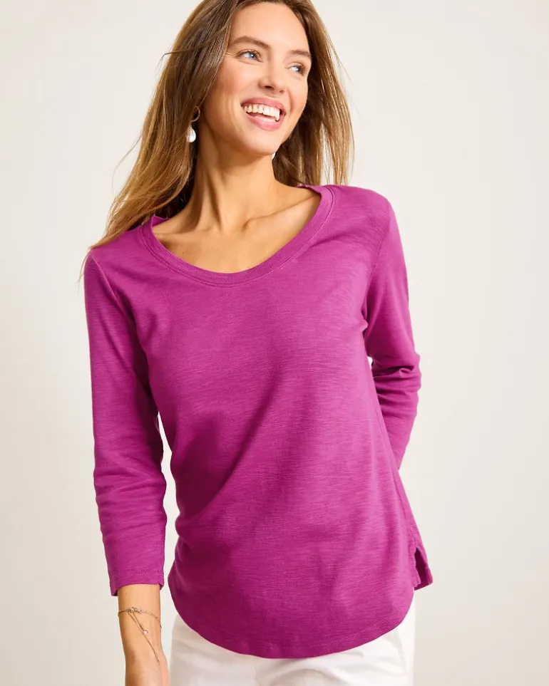 Ashby Isles Scoop-Neck 3/4-Sleeve T-Shirt