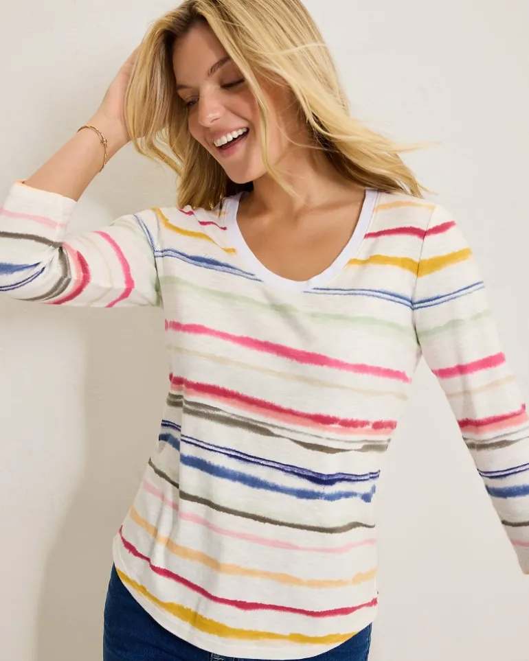 Ashby Isles Sealight Stripe 3/4-Sleeve T-Shirt