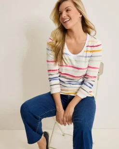 Ashby Isles Sealight Stripe 3/4-Sleeve T-Shirt