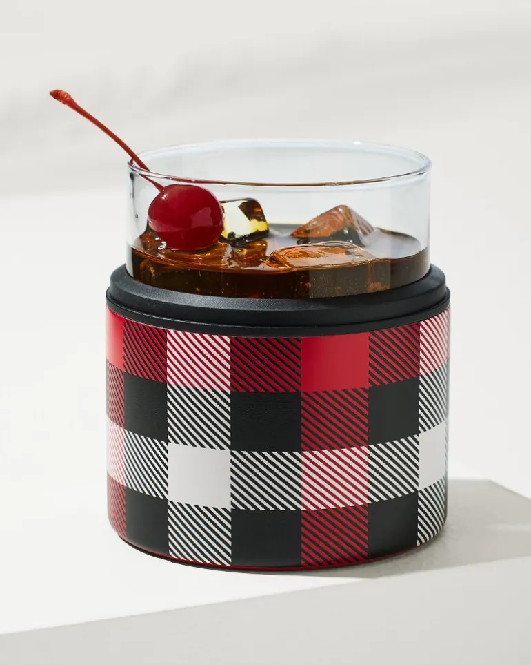 Asobu® On the Rocks Glass & Kuzie - Plaid