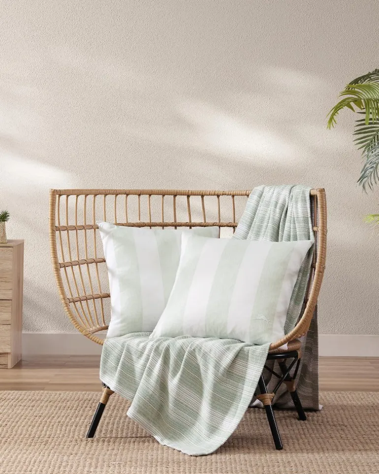 Awning Stripe Green Decorative Pillow