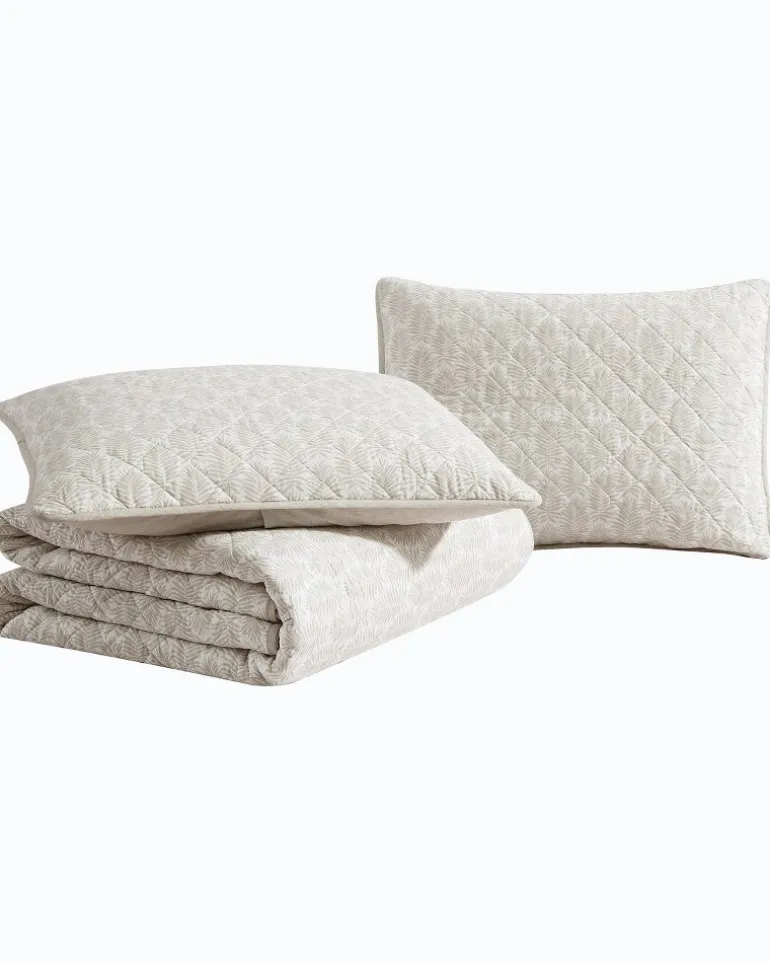 Bahama Fronds Reversible 3-Piece Full/Queen Quilt Set