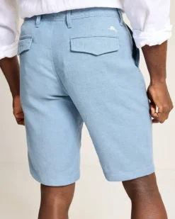 Beach Coast Linen-Blend Flat-Front 12-Inch Shorts