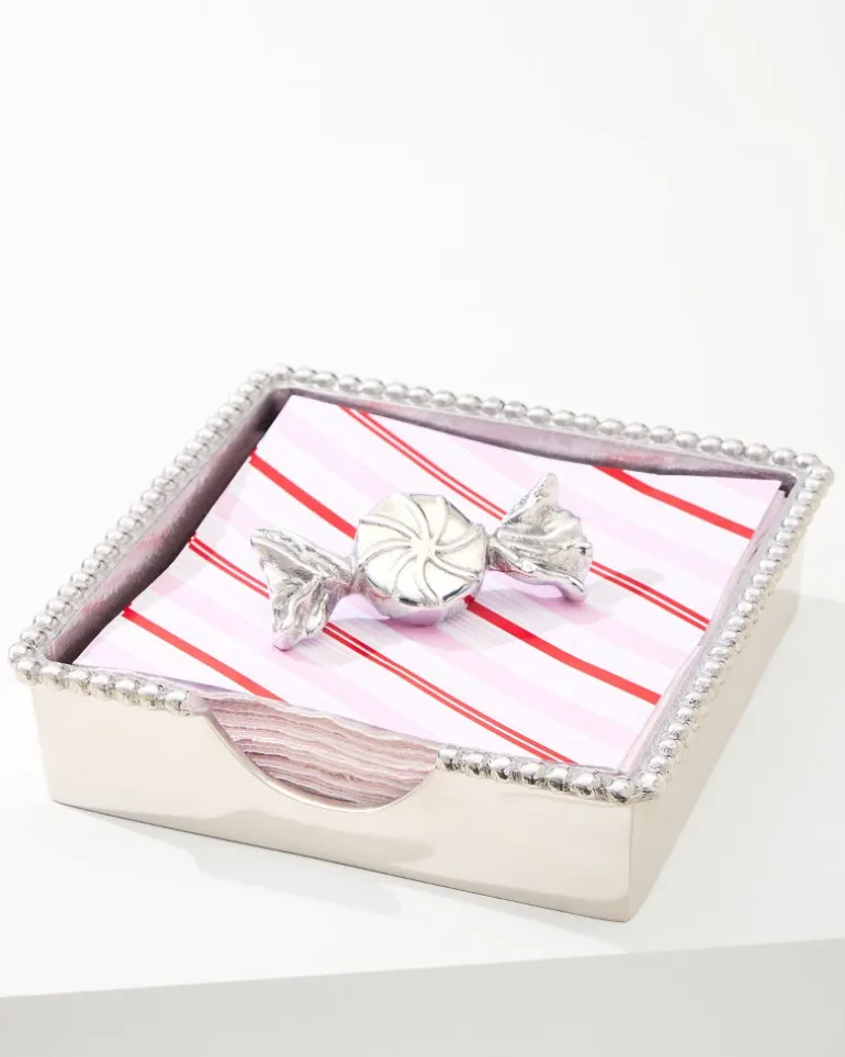 Beaded Peppermint Napkin Box Set