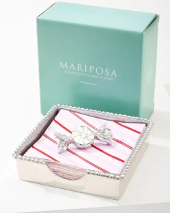 Beaded Peppermint Napkin Box Set