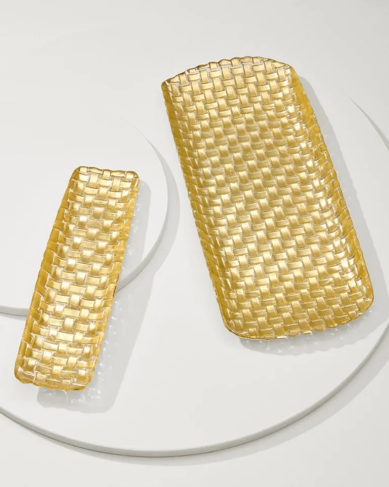 Braided Glass Serving Trays — Set of 2