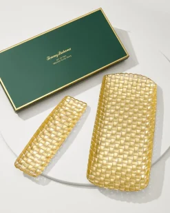 Braided Glass Serving Trays — Set of 2