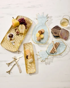 Braided Glass Serving Trays — Set of 2