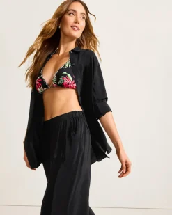 Calypso Crepe Boyfriend Beach Shirt