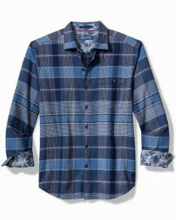 Canyon Beach Pebble Cay Plaid Stretch Flannel Shirt