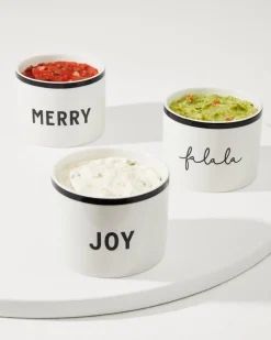 Ceramic Holiday Dip Bowls—Set of 3