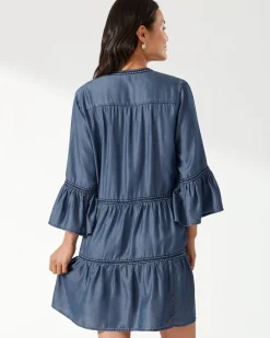 Chambray Embroidered Coverup Dress