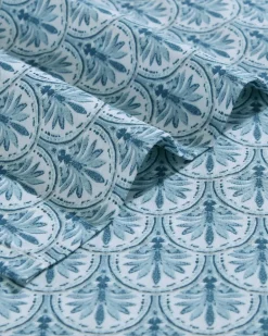 Coastal Batik Blue 4-Piece Queen Sheet Set