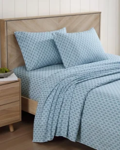 Coastal Batik Blue 4-Piece King Sheet Set