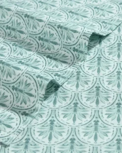 Coastal Batik Green 4-Piece Queen Sheet Set