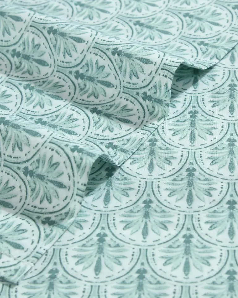 Coastal Batik Green 4-Piece Queen Sheet Set