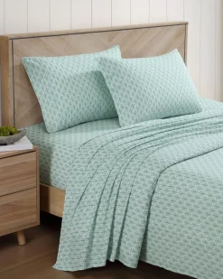 Coastal Batik Green 4-Piece King Sheet Set