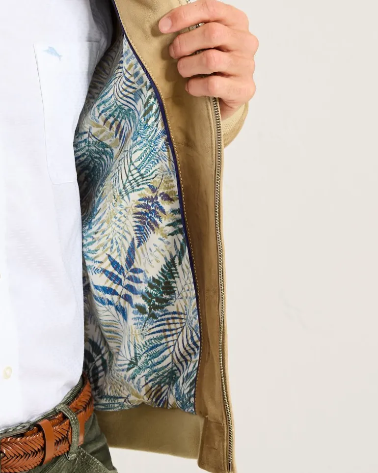 Collector's Series '24 Paradise Oasis Suede Bomber Jacket