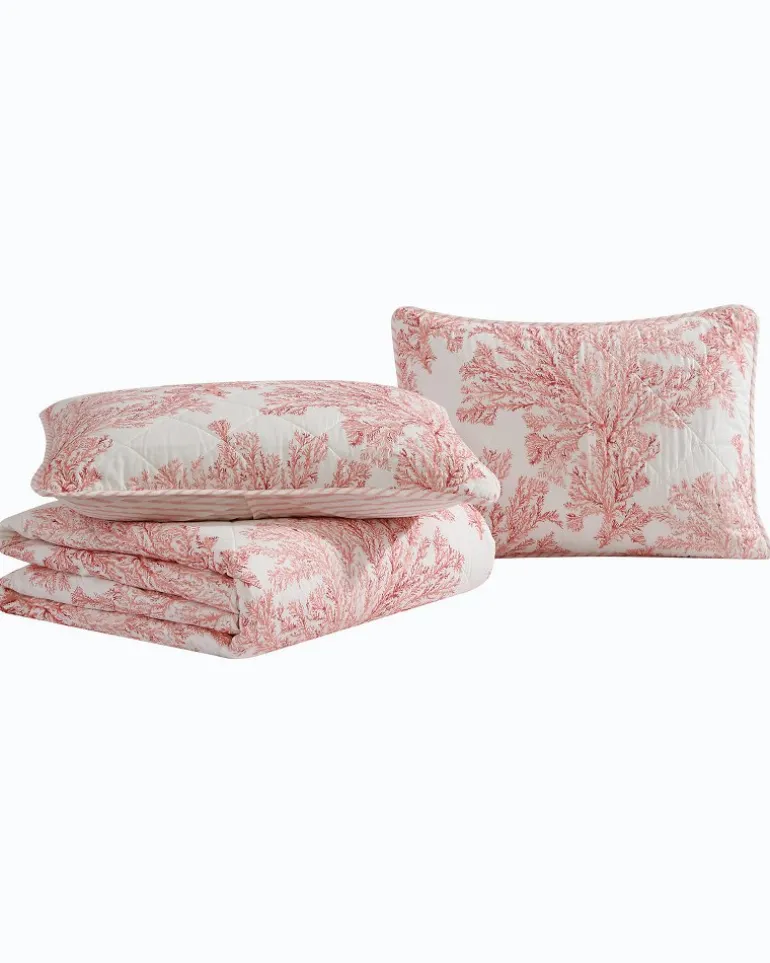 Coral Garden Reversible 2-Piece Twin Quilt Set
