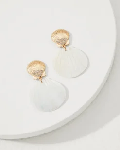 Coral Isles Mother of Pearl & Shell Statement Drop Earrings