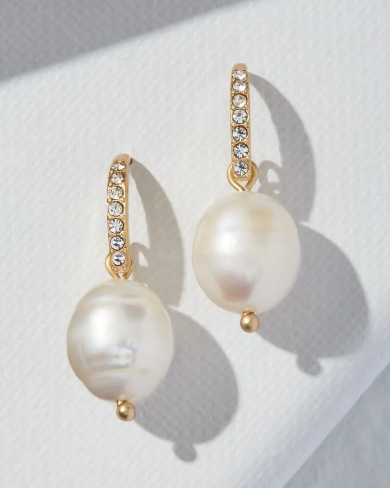 Coral Isles Pearl Drop Earrings