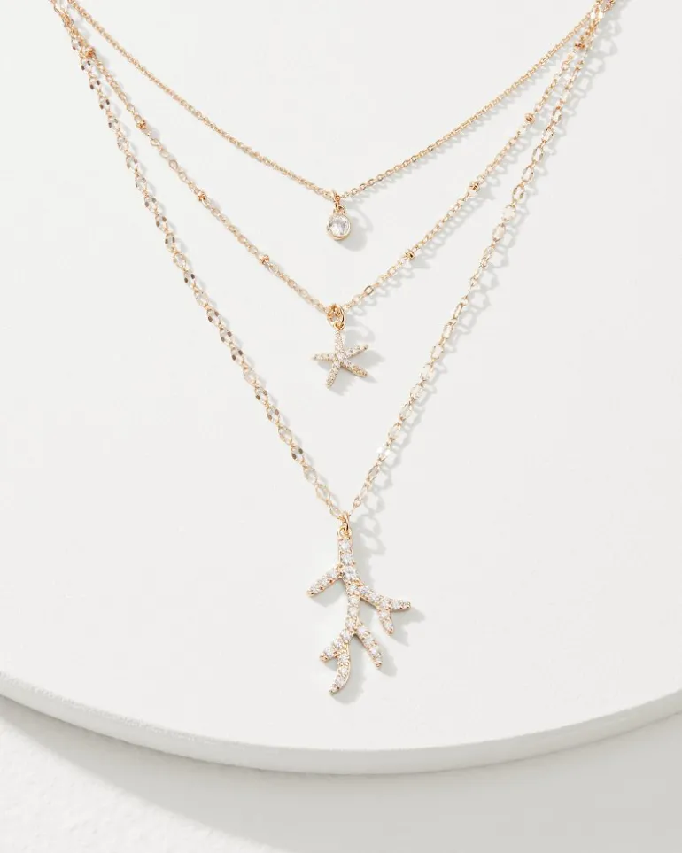 Coral Isles Sealife Charm Layered Necklace