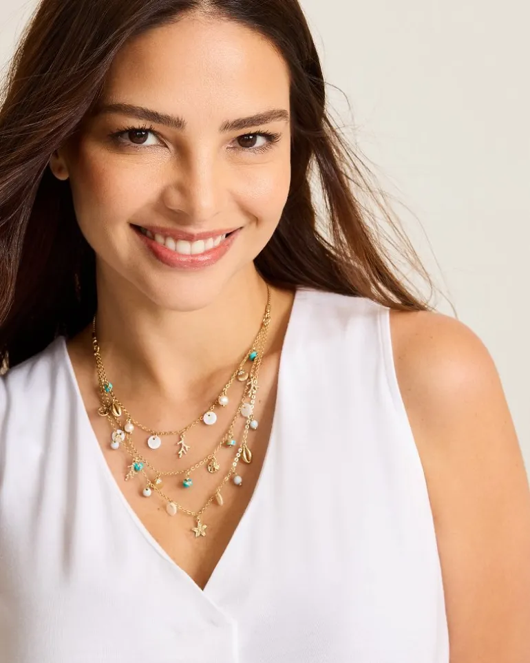 Coral Isles Semi-Precious Stone & Pearl Layered Necklace