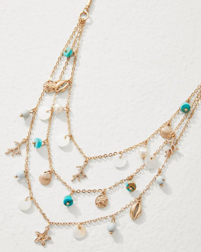 Coral Isles Semi-Precious Stone & Pearl Layered Necklace