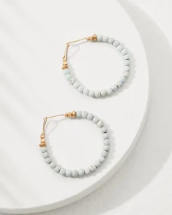 Coral Isles Turquoise Bead Hoop Earrings