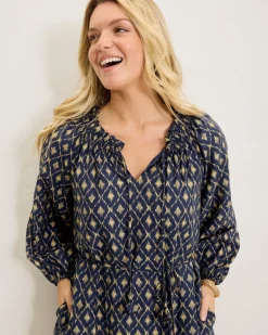 Diamond Cay Long-Sleeve Maxi Dress