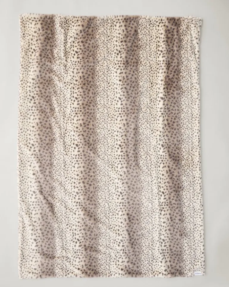 Faux Fur Printed Cheetah Throw