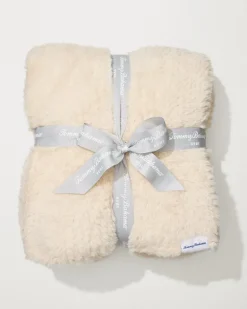 Faux Sable Ivory Knit Throw