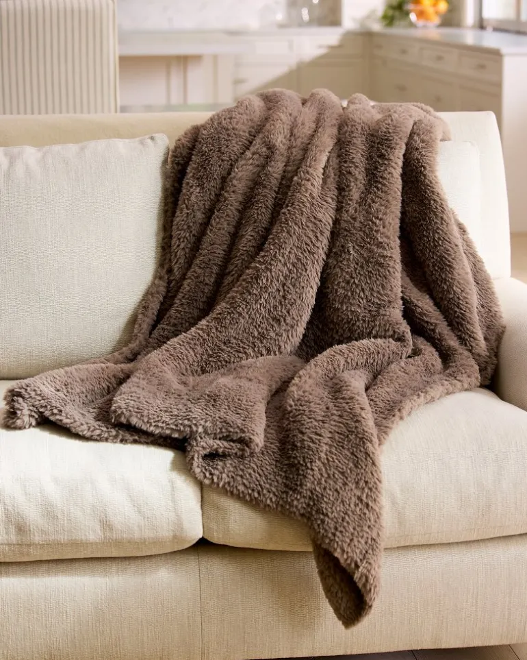 Faux Sable Mink Knit Throw