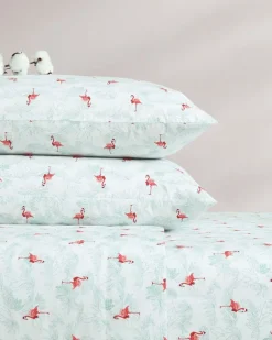 Flamingo Santa 4-Piece King Sheet Set