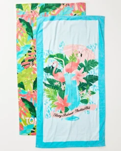 Flocktail Club & Fiesta Jungle Beach Towels - Set of 2
