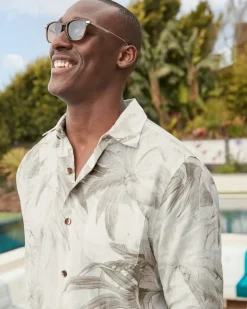 Flora Oasis Long-Sleeve Linen Shirt