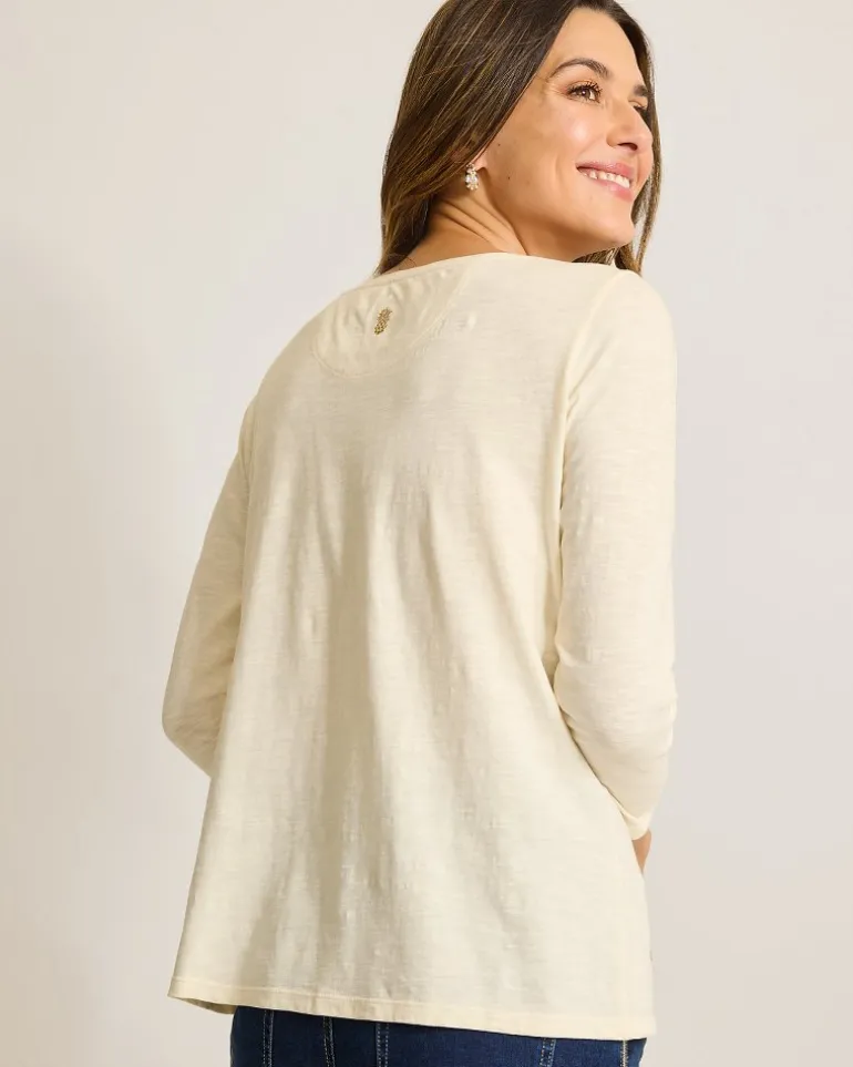 Forever Fronds Embellished Lux 3/4-Sleeve T-Shirt