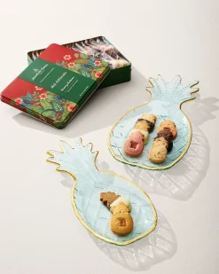 Glass Pineapple Trays — Set of 2