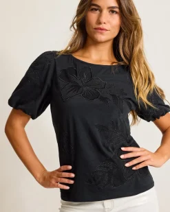 Heritage Hibiscus Puff-Sleeve Lux T-Shirt