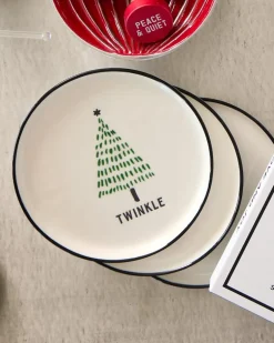 Holiday Tree Appetizer Plates—Set of 4