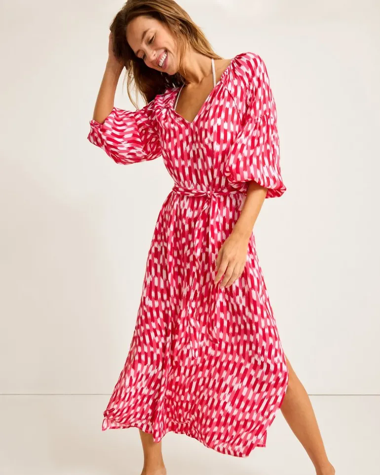 Ikat Stripe Midi Coverup Dress