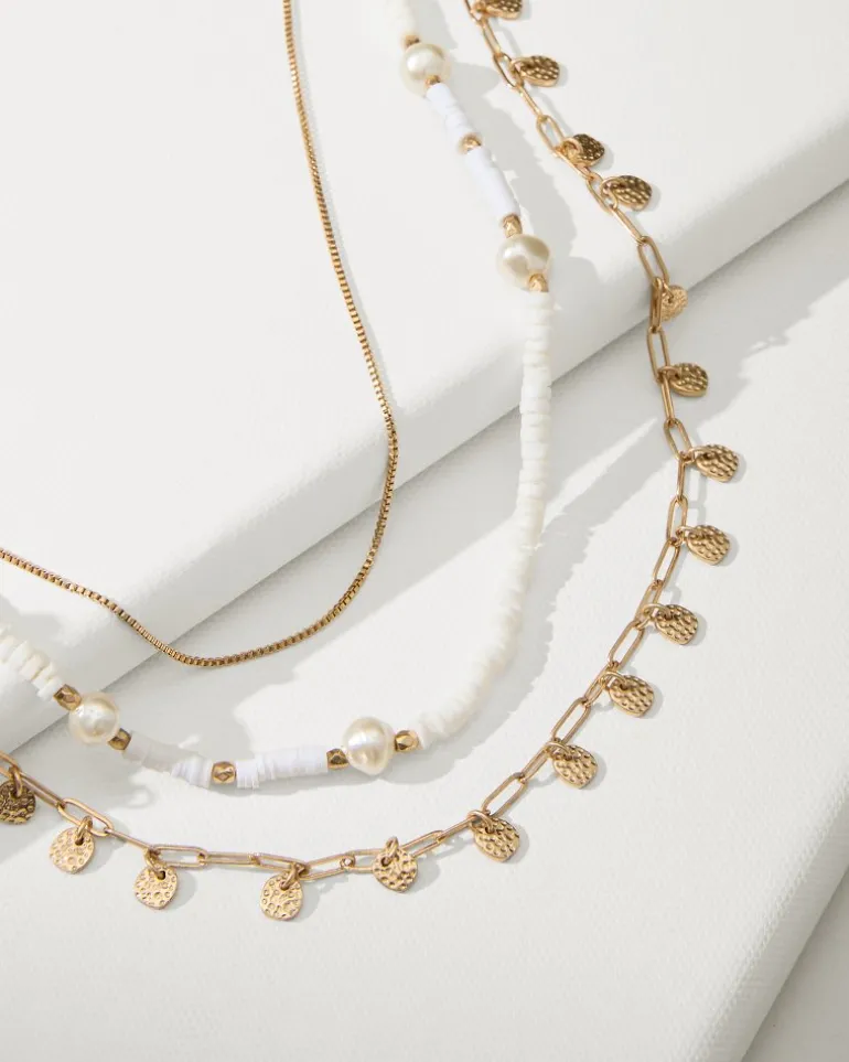 Indigo Bay Heishi & Pearl Layered Long Necklace