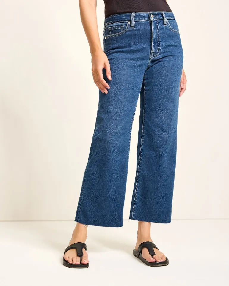 Indigo Palms™ High-Rise Cropped Wide-Leg Jeans