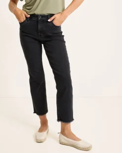 Indigo Palms™ High-Rise Cropped Straight-Leg Jeans