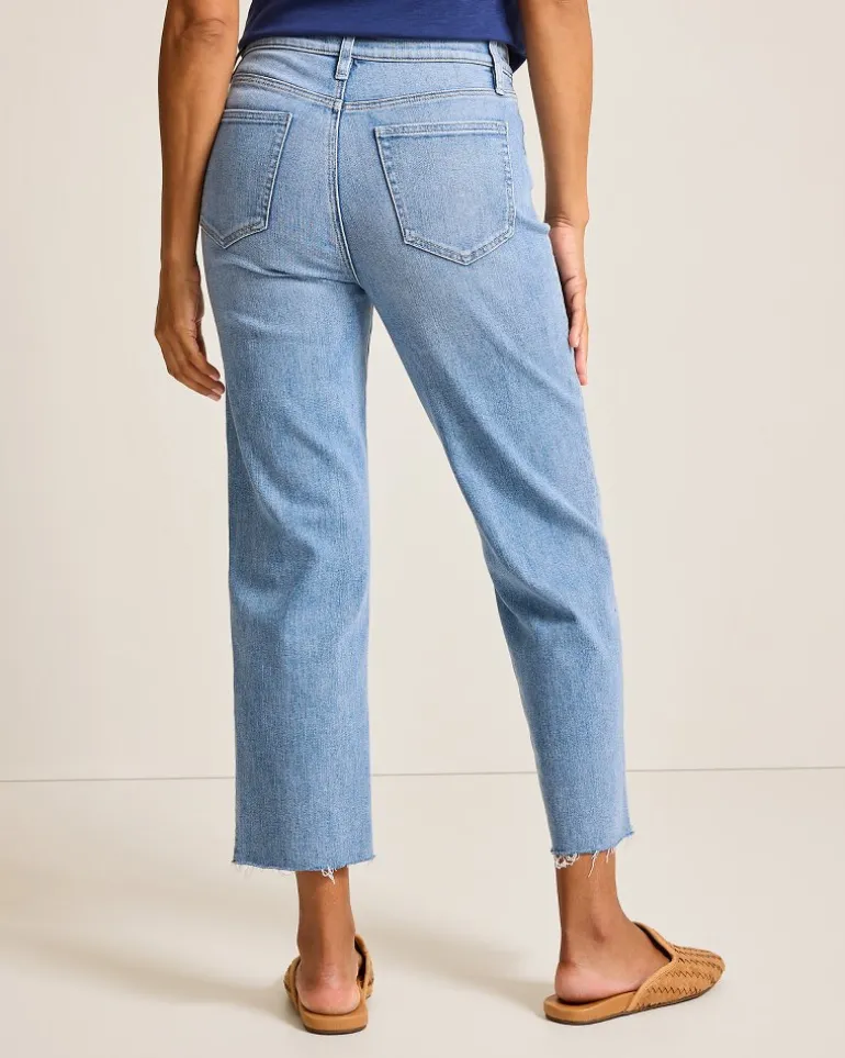 Indigo Palms™ High-Rise Cropped Straight-Leg Jeans